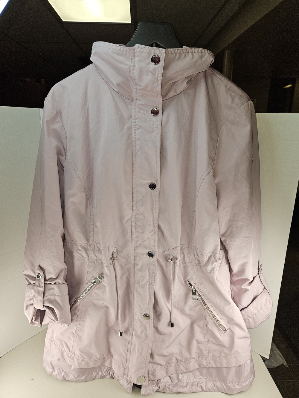 GUESS Adjustable-Waist Hooded Anorak Pastel Purple Size  XL Jacket